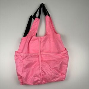 RARE Lululemon Athletica Yoga Gym Tote Bag OS Pink Adjustable Logo Strap